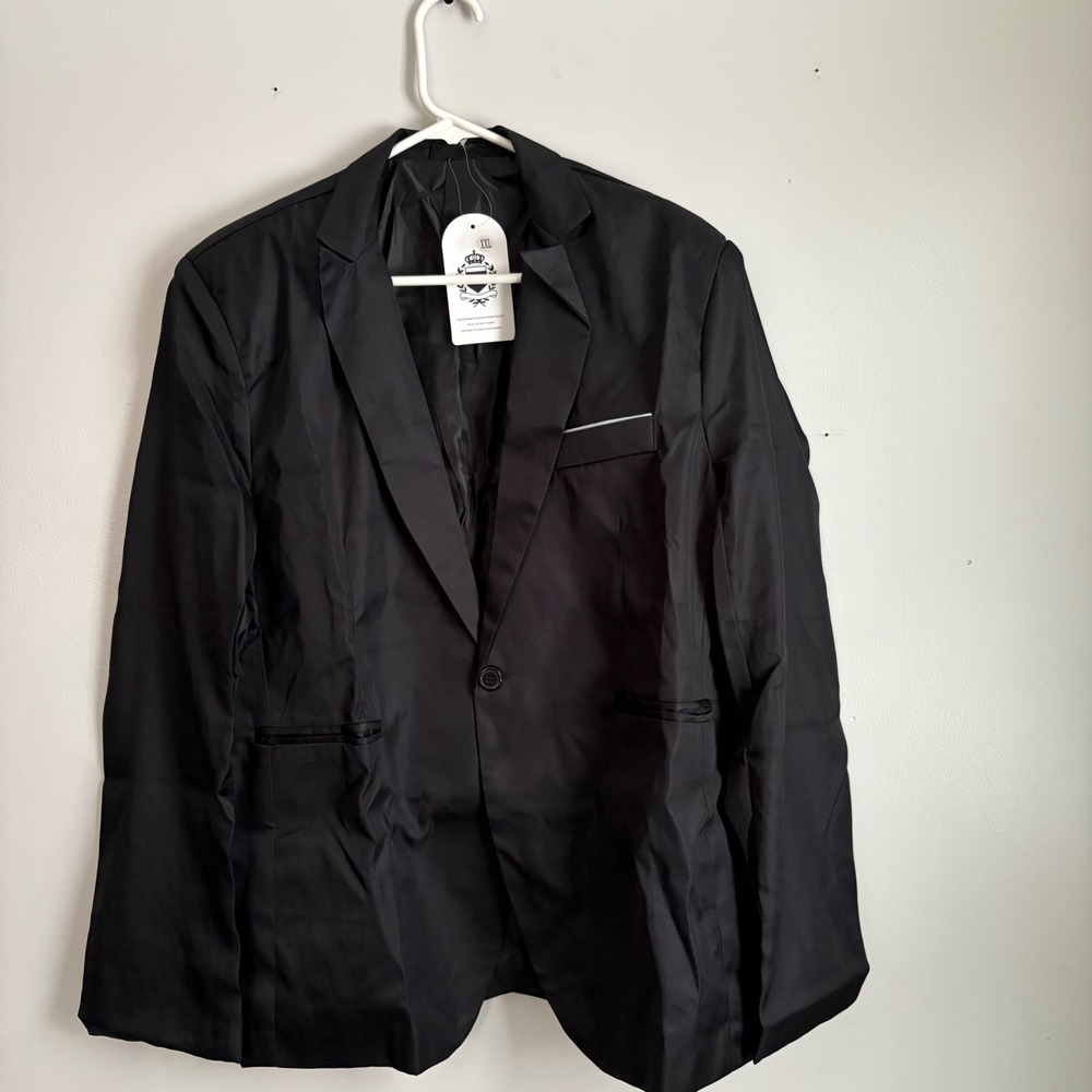 Unbranded Mens Black Single Button Blazer Sport Coat Jacket Size XXL New‎